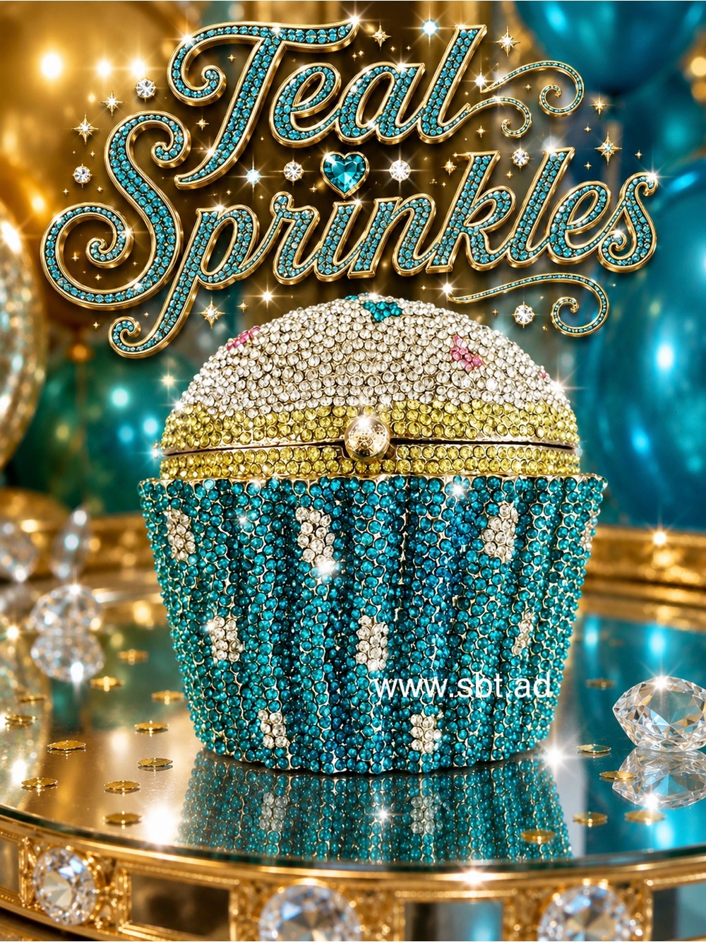 NWT Cupcake Clutch Purse Sparkling Bling Swarovski Crystal Rhinestone Bag +Gift - Picture 11 of 14